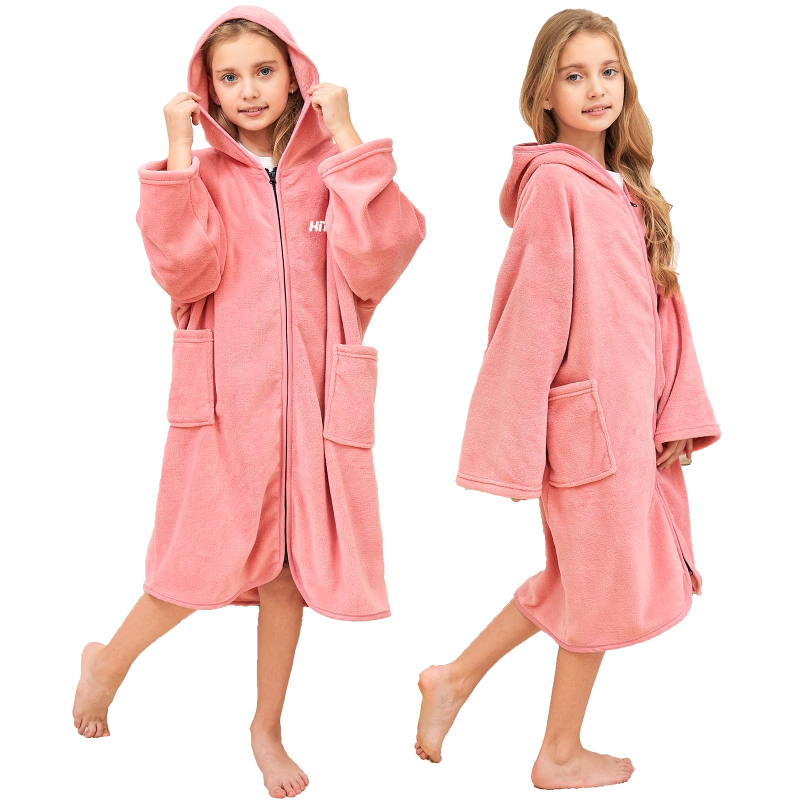 Amazon.com: Hiturbo Kids Bath Towel Hoodie: Soft Plush Zipper Surf